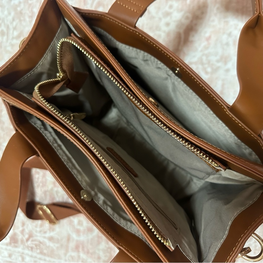 Bostanten 👜 Vegan Leather Brown Tote Bag - Picture 5 of 10